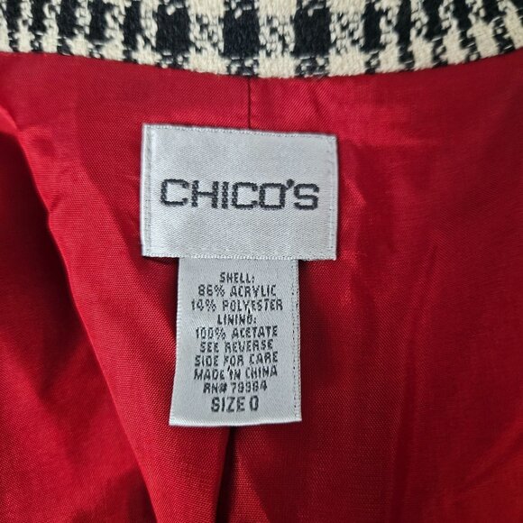 Chico's Womens Small Houndstooth Sleeveless Vest Zipper Pockets Asymmetrical - Picture 10 of 10